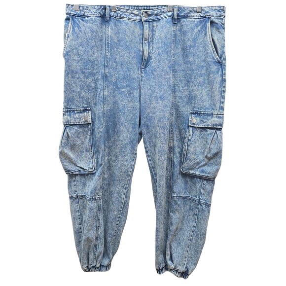 Future Collective x Kahlana Barfield Brown Womens 20W Cargo Jeans Baggy Urban - Picture 2 of 7